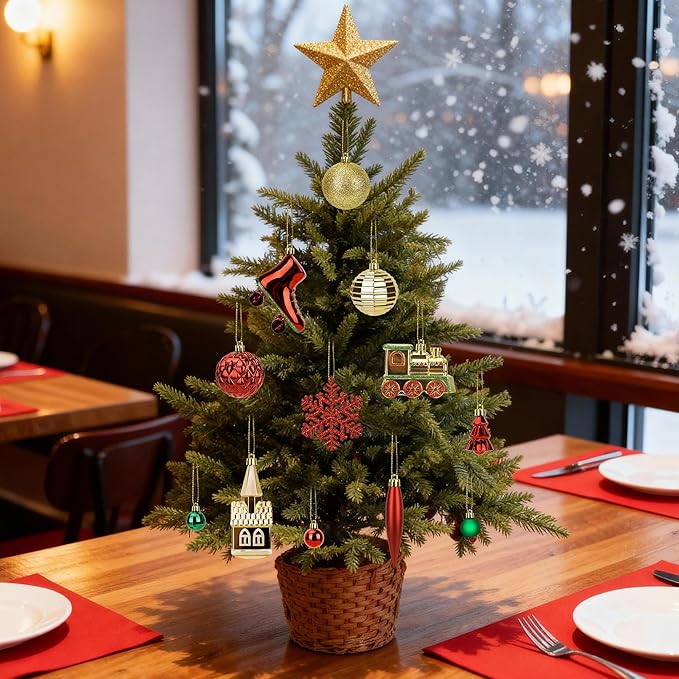 90pcs Christmas Balls Ornaments Set,Shatterproof Plastic Ball Set with Hanging Strings,Hanging Ball Ornaments for Xmas Party Christmas Tree Decorations,Early Ideas