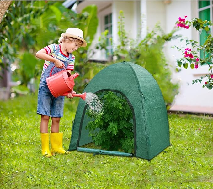 Winter Plant Covers for Snow and Ice Protection Shrub Cover Freeze Protection Plant Tent Protect Outdoor Plant and Potted Plant from Snow Frost Sun and Animal with Zipper Door 28*28*30 (2Packs)