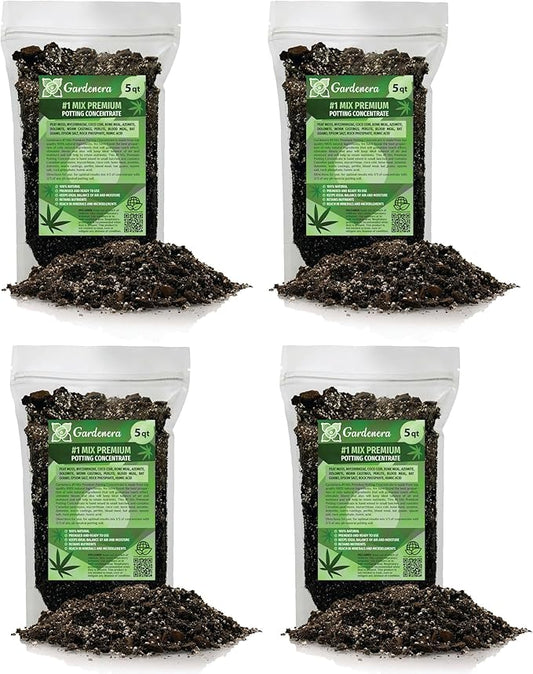 Gardenera Premium JUST-ADD-Water Potting Soil Mix - Optimal Nutrient-Rich Blend for Thriving and HIGH-Yield Herbal Plants - 20 Quart