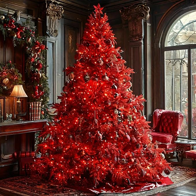 Upgraded 75.8 FT 200 LED Red Christmas Lights Outdoor Indoor, Memory Function & Timer & 8 Modes, Extendable Green Wire Waterproof String Light for Christmas Tree Party Wedding Home Garden Decorations