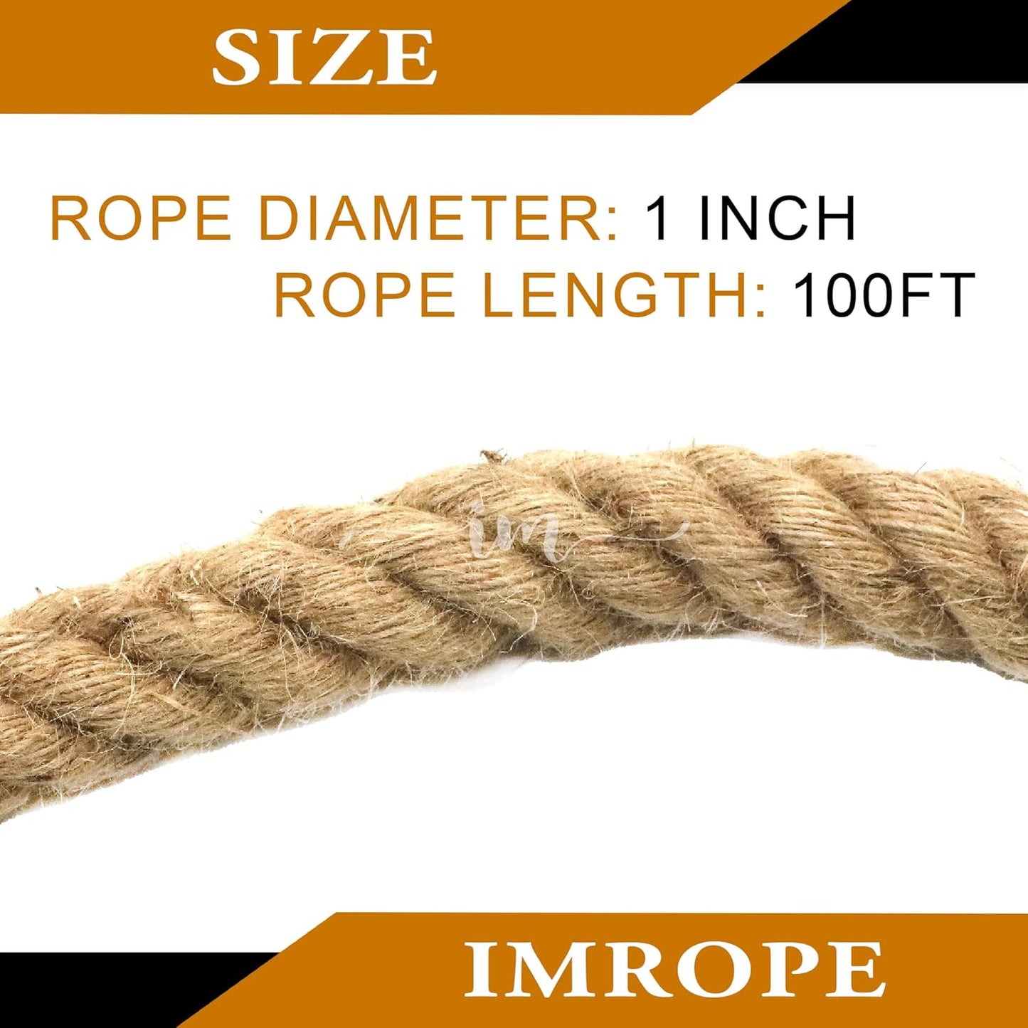 Versatile and Durable 1 Inch x 100 Ft Jute Rope - Ideal for Tug of War, Swings, DIY Crafts, Gardening, Home Decor, and Hammocks