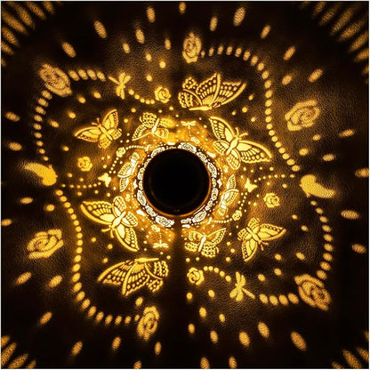 Butterfly Solar Lanterns Outdoor Hanging Waterproof Solar Lights Butterfly Gifts for Women Men Metal Butterflies Decorative LED Lanterns for Outside, Patio, Landscape, Yard Decor, Garden Decorations