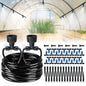 HIRALIY 118FT Greenhouse Misting Drip Irrigation Kit, Hanging Plant Watering, Garden Watering System with 1/4" Blank Tubing and Misting Nozzles, Quick Connector Design Automatic Irrigation System
