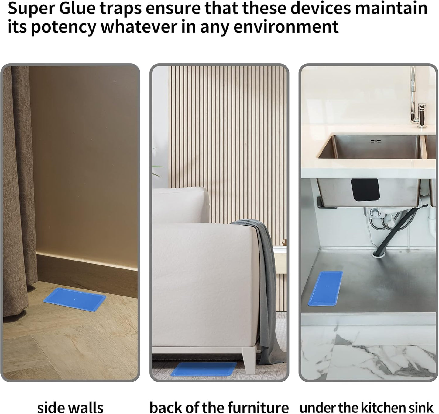 LULUCATCH Super Glue Traps 24 Pack for Mice & Snakes, Larger, Heavier Sticky Traps with Non-Toxic Glue. Sticky Mouse Traps Indoor, Easy to Set, Pet Safe Pest Control