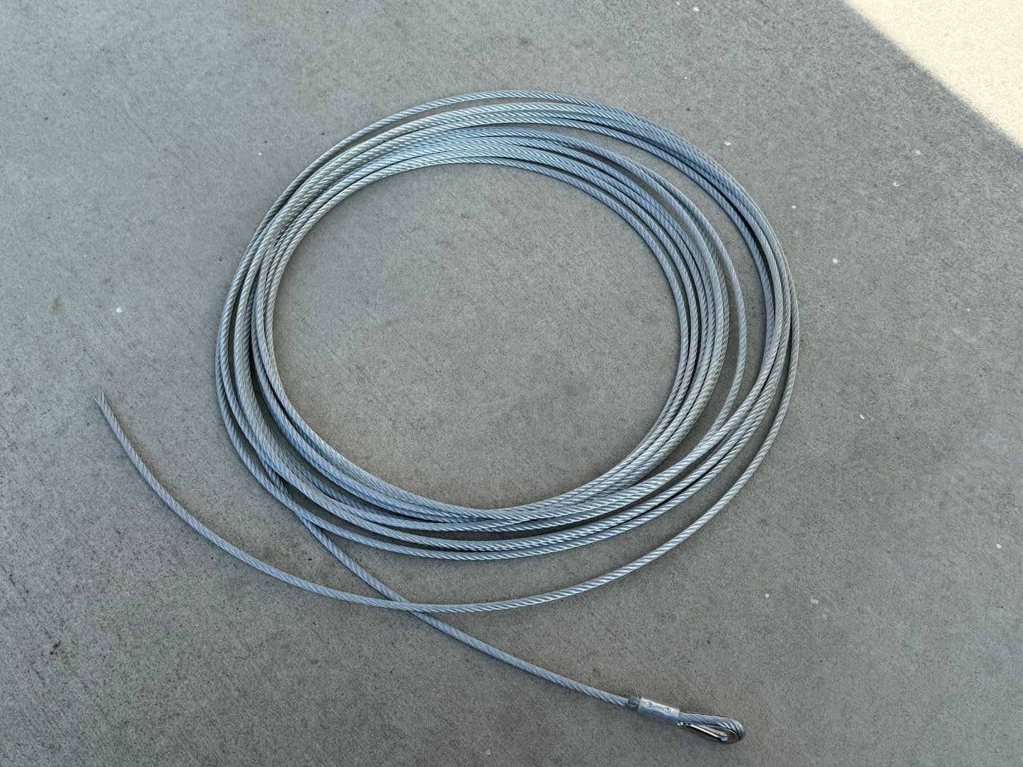 Sandbaggy 3/16" x 50 ft Galvanized Braided Steel Cable w/Looped End (7x19 Wire Rope) (25, Silver, 3/16" x 50 ft)