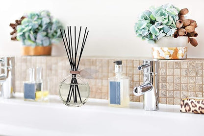 LOVSPA Reed Diffuser Set, Smoked Vanilla Scented Oil Diffuser with Sticks, Home Fragrance Accessories for Bathroom Shelf Decor, Aroma Diffusers for Home or Office Fall Decor, USA Made