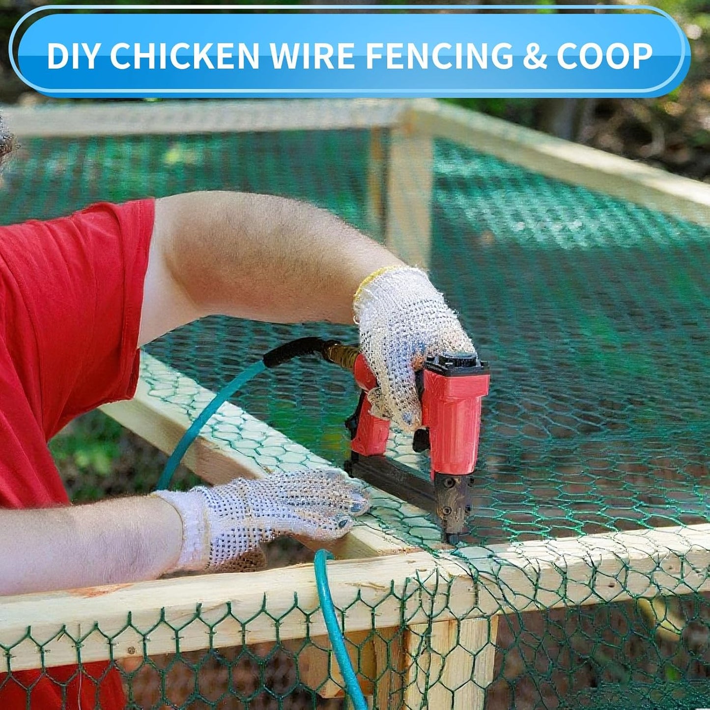 24'' x 150' Green Chicken Wire Fencing, 1 inch Chicken Wire and 20 Gauge Poultry Netting, Garden Mesh Fence Roll for Floral Arrangements/Crafts/Farm/Livestock/Pet Protection