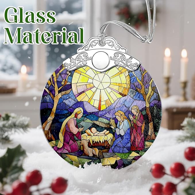 Christmas Ornament, Christmas Tree Decor, Christian Ornament, Nativity Scene, Religious Home Decor, Christian Gifts, Religious Gifts, Gift Exchange, Gift Idea - Pattern E