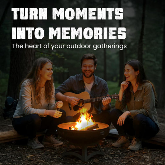 Liberty Fire Pit – Ohio Flame Wood Burning Outdoor Fire Pit - 30" Diameter with Hollow Base (Made in USA)