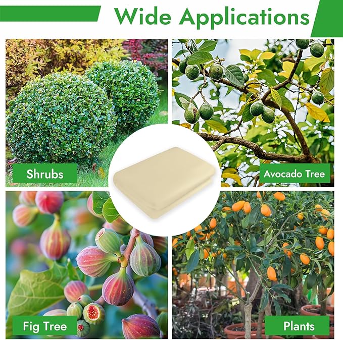 2 Pack Plant Covers Freeze Protection, 47" X 71" Large Frost Cloth Plant Freeze Protection, Frost Blankets for Winter Outdoor Plants Tree Shrub Rose Bush, with Drawstring