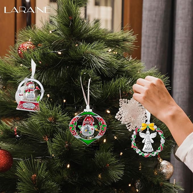 Laraine Christmas Tree Ornaments – 2025 Decorative Rotation Hanging Pendant of Car Charm Holiday Keepsake Gift Home Decor (3 Pieces Set (2025))