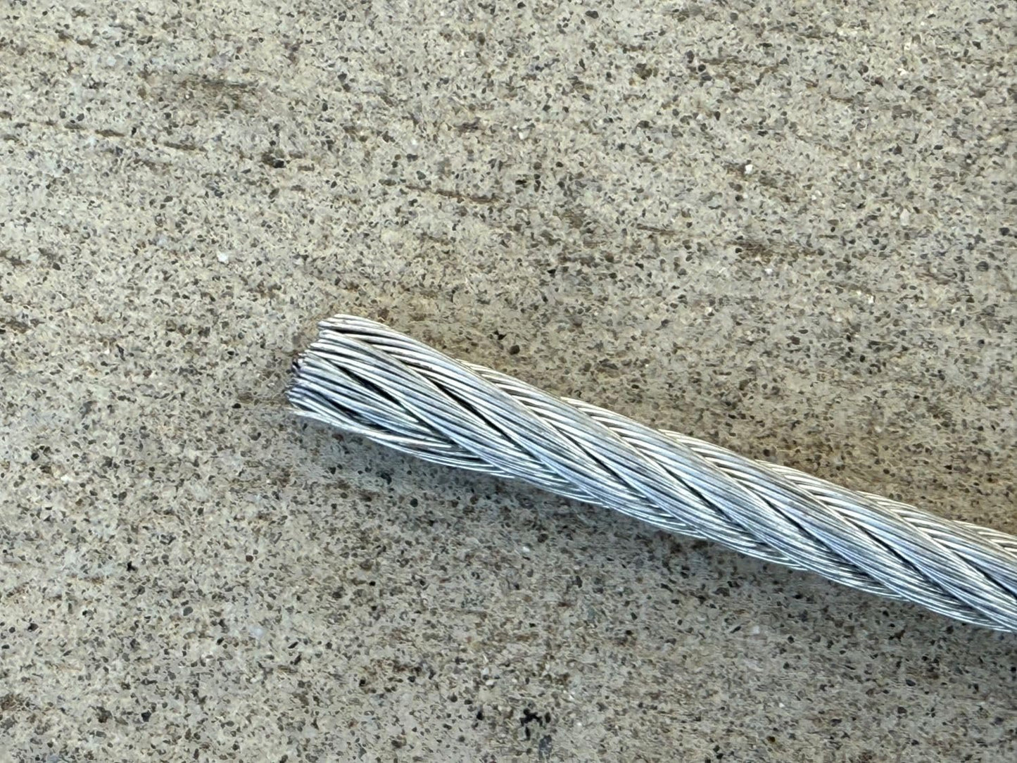 Sandbaggy 3/16" x 50 ft Galvanized Braided Steel Cable w/Looped End (7x19 Wire Rope) (1, Silver, 3/16" x 50 ft)