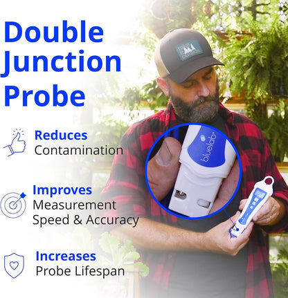 Bluelab pH Pen Meter and Probe Care Kit pH with Calibration Supplies, Storage Solution & Brush, Reliable Digital Tester for pH, Temperature in Growing Solutions, Optimal Plant Health and Yield