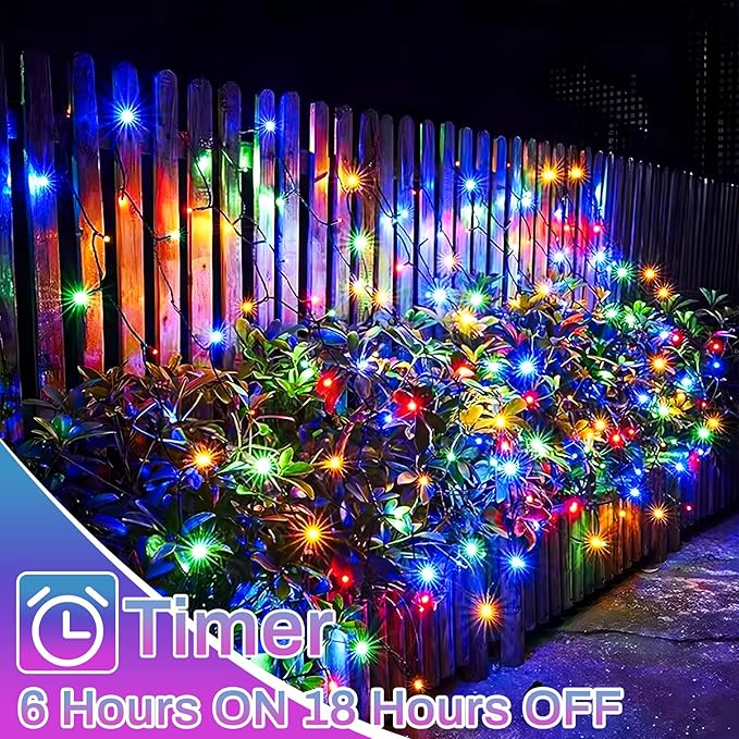 Christmas Lights 1000LED 98FT Waterproof Outdoor Timer 8 Modes Twinkle Fairy Lights LED String Lights Indoor Christmas Tree Lights for Wedding Party Yard House Decor