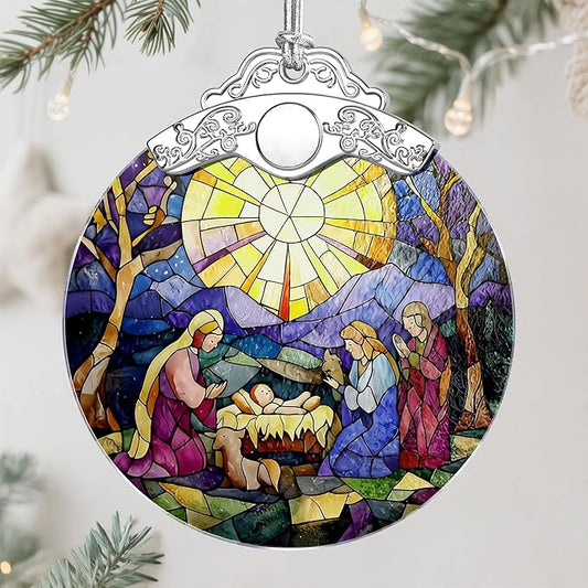 Christmas Ornament, Christmas Tree Decor, Christian Ornament, Nativity Scene, Religious Home Decor, Christian Gifts, Religious Gifts, Gift Exchange, Gift Idea - Pattern E