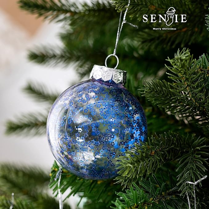 Christmas Ornaments Ball Set-Shatterproof Clear Plastic Decorative Baubles for Xmas Tree House Holiday Wedding Party Decoration,20pcs Blue