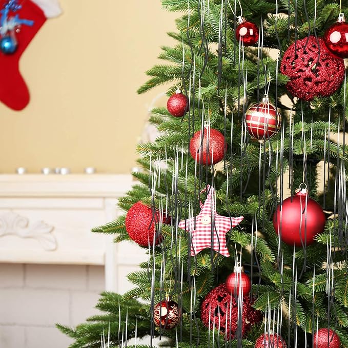 Icicle Tinsel for Christmas Tree Strands - Premium Old-Fashioned Silver Icicles Garland for Xmas Trees Shiny Mylar - Bulk Discounts Available - Kid Pet Safe - Hang with Ornaments & Decor