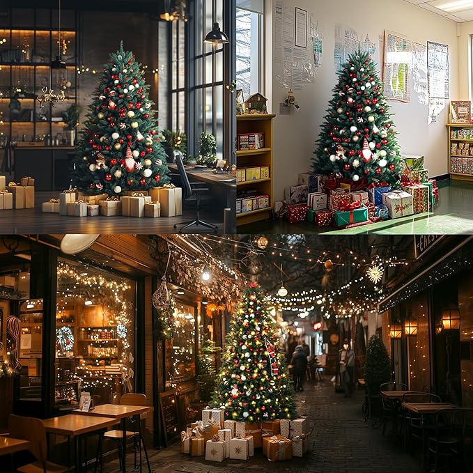 Christmas Tree 7ft Premium Hinged Blue Spruce Artificial Christmas Tree, Xmas Tree Unlit Full Christmas Trees,2368 Branch Tips