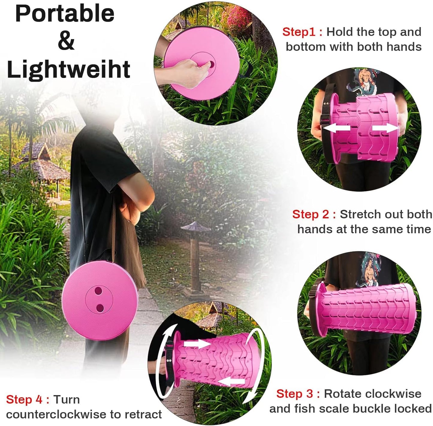 Portable & Lightweight Foldable Camping Chair for Adults, Heavy Duty Folding Stool with Adjustable Shoulder Strap, Perfect for Picnic, Beach, Backyard, and Sporting Events, Max Weight 400lbs