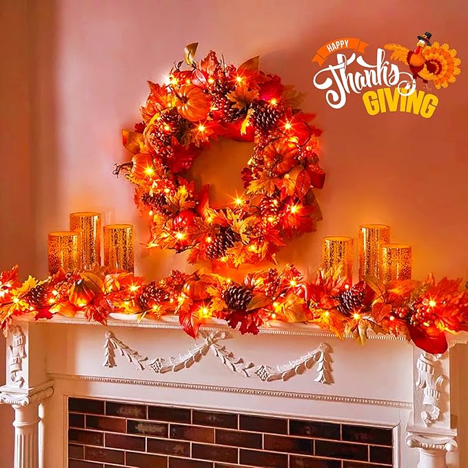 JMEXSUSS 500 LED Orange Halloween Lights Outdoor, 173ft Halloween String Lights Plug in, Waterproof 8 Modes Orange LED Light for Party House Tree Fall Thanksgiving Decorations