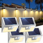 4 Pack Solar Lights Outdoor Motion Sensor, Waterproof Fence Lights 3 Lighting Mode, Warm White LED Outside Light Wireless for Fence Wall Yard Steps Stairs Garden -Stainless Steel