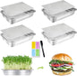 Stainless Steel Sprouts Growing Kit 4-Tier 10.4 inch Trays, Microgreens Growing Kit, Seed Sprouting Tray with Encrypted Mesh Sprouts for Beans Alfalfa Broccoli Wheat Grass