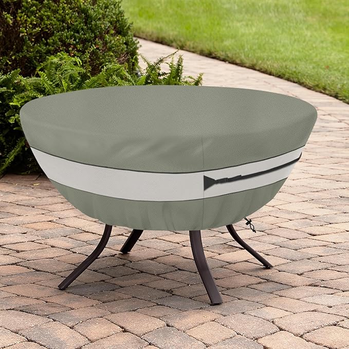 Round Patio Table Cover,Suitable for 36 Inch Diameter Patio Round Table,Waterproof Heavy Duty Round Outdoor Coffee Table Cover,Grey Green