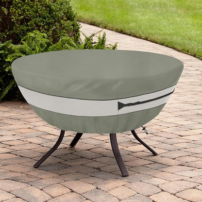 Round Patio Table Cover,Suitable for 42 Inch Diameter Patio Round Table,Waterproof Heavy Duty Round Outdoor Coffee Table Cover Grey Green