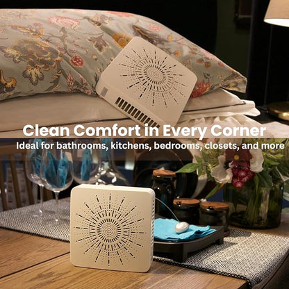 Portable Desktop Air Purifier & Fan Combo with HEPA Filter, Aroma & Ionizer – Compact Yet Powerful 3-Speed Air Cleaner for True Purification in Bedroom, Office, Travel & Gifts (White)