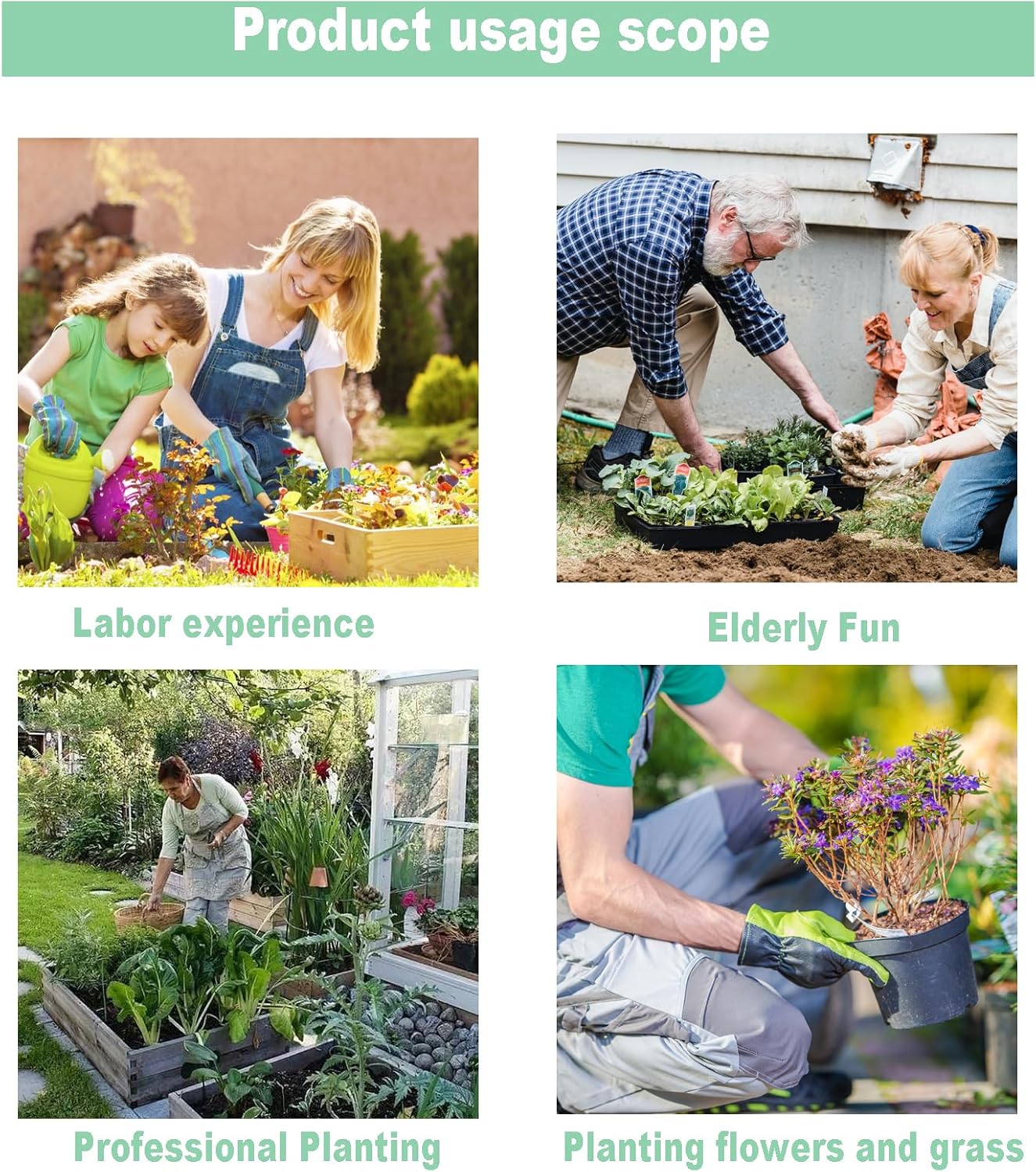 Gardening Tools-Garden Handle Tools Flower Spade Digging Loosening Hand Rake Weed Puller Garden Tools Make Ideal Gifts for Gardening Enthusiast(5Set)