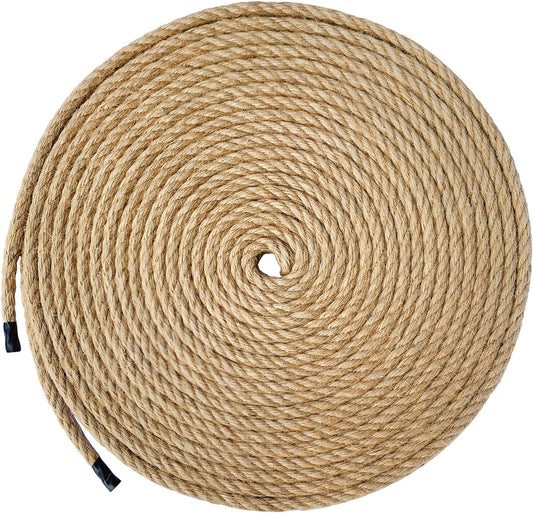 Jute Rope, 55 Feet 8mm Heavy Duty Twine - Perfect for Cat Scratching Posts, Crafts, Bundling, Gardening Decor and Hanging (8mm*55ft)