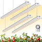 Barrina TX-S60 4FT Grow Light for Indoor Plants, 240W(4 x 60W, 1680W Equivalent), High PPFD, Full Spectrum with 660nm Red LEDs, Mechanical Timer, Linkable, Hanging Plant Light for Seedling, 4 Packs