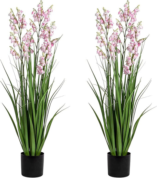 Fake Plants Home Decor Fake Flowers Artificial Plants Outdoor Tall Grass Plant Artificial Pampas Grass Decor Artificial Plants Indoor Fake Grass Living Room Decor Artificial Grass 36" 2PCS（Pink）