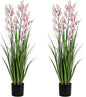Fake Plants Home Decor Fake Flowers Artificial Plants Outdoor Tall Grass Plant Artificial Pampas Grass Decor Artificial Plants Indoor Fake Grass Living Room Decor Artificial Grass 36" 2PCS（Pink）