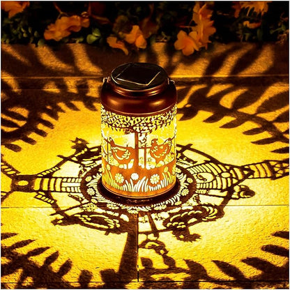 Chicken Solar Lanterns Outdoor Hanging Waterproof Solar Lights Chicken Gifts for Women Men Metal Rooster Decorative LED Lanterns for Outside, Patio, Landscape, Yard Decor, Garden Decorations