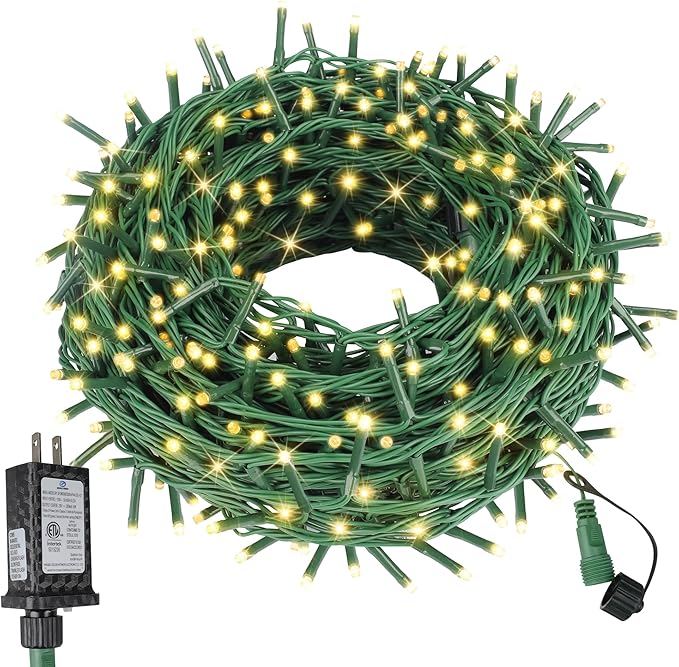 99FT 300 LED Christmas String Lights End-to-End Plug 8 Modes Indoor Lights with Timer, Outdoor Indoor Fairy Lights Christmas Tree Patio Garden Holiday Warm White