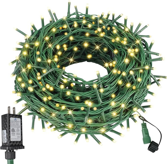99FT 300 LED Christmas String Lights End-to-End Plug 8 Modes Indoor Lights with Timer, Outdoor Indoor Fairy Lights Christmas Tree Patio Garden Holiday Warm White