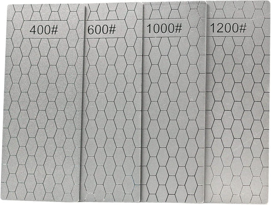 4 Pieces Diamond Sharpening Stone Set,Diamond Lapping Plate Coarse/Medium/Fine Grit Sharpener,400/600/1000/1200 Grit