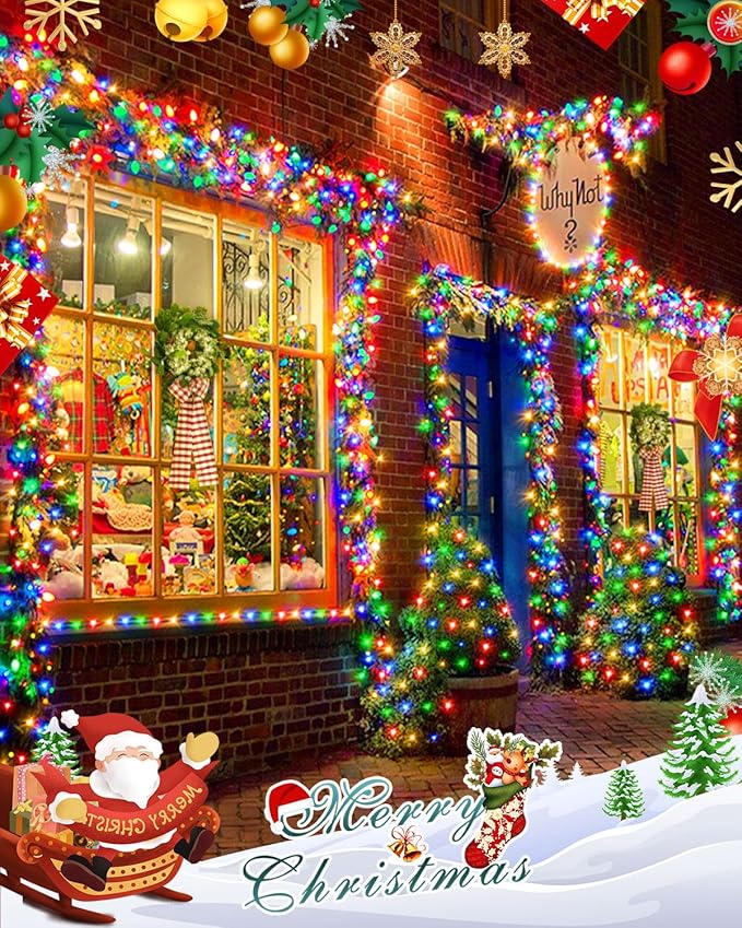 LED Christmas Lights, Extra Long Outdoor String Lights Waterproof, Timer & Memory, 8 Modes Dimmable Plug in Fairy for Outside Tree Wedding Patry (Multicolor, Total 710FT 1800 LED)