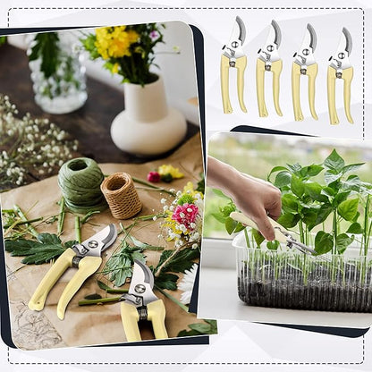 Chumia 30 Garden Flower Shears Pruning Scissors Heavy Duty Plant Scissors Trimming Garden Clippers Hand Tree Pruner for Yard Gardening Plants Hedge Flower Tree Cutting Secateurs (Beige)