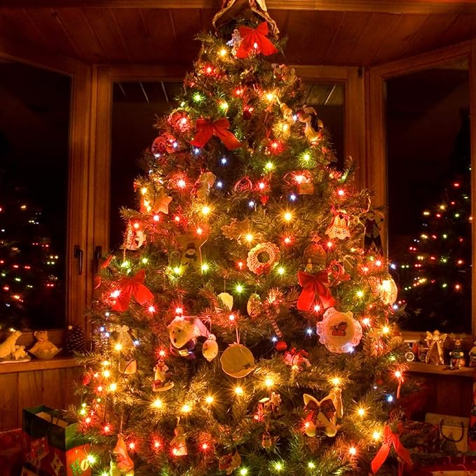 Connectable 200 LED Christmas Lights Indoor Outdoor with Timer, 66FT 13 Modes Multicolor String Lights Waterproof, Twinkle Fairy Lights Plug in Clear Wire for Christmas Tree, Bedroom, Classroom Decor