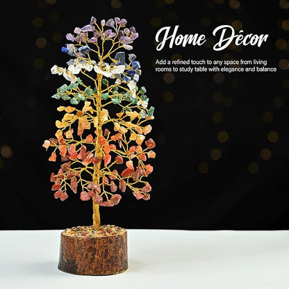 7 Chakra Tree of Life - Crystal Tree of Life, Gemstone Tree for Positive Energy, Feng Shui Tree Decor, Seven Chakra Tree, Money Tree Bonsai, Crystal Healing Stone Tree, Spiritual Gift Home Decor 10"