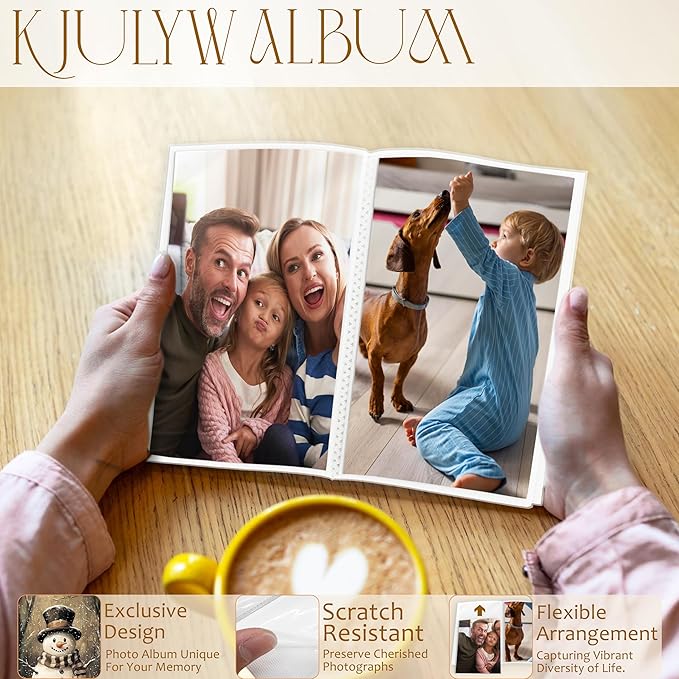 Christmas Photo Albums 4x6 inch Hold 36 Pictures, Rustic Farmhouse Christmas Snowman Winter Holiday Small Memory Photo Album Book for Baby Family Graduation Wedding Travel Vacation