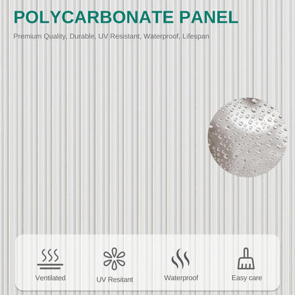 YITAHOME Polycarbonate Greenhouse 6x8FT Heavy Duty Green Houses Outdoor Greenhouses Aluminum Sliding Doors Vent Window Large for Garden Backyard, Silver