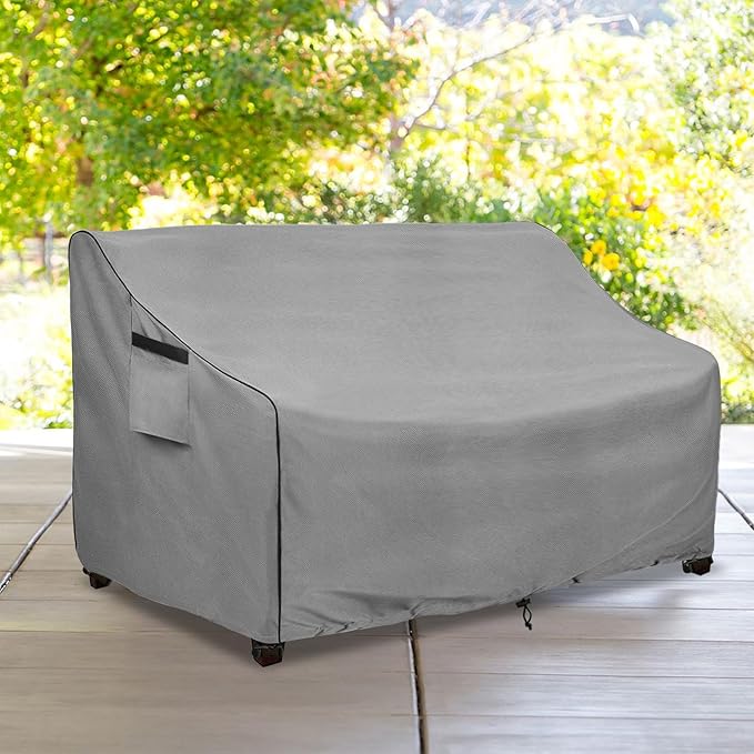 okcool Heavy Duty Patio Sofa Cover, 100% Waterproof 3-Seater Outdoor Sofa Cover Fits up to 79W x 38D x 35H Inches, Lawn Patio Furniture Covers,Grey