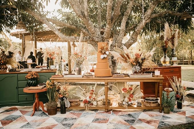 Natural Dried Pampas Grass Decor, 100 PCS Pampas Grass Contains White Bunny Tails Dried Flowers, Reed Grass Bouquet for Wedding Boho Flowers Home Table Decor, Rustic Farmhouse Party (17”)