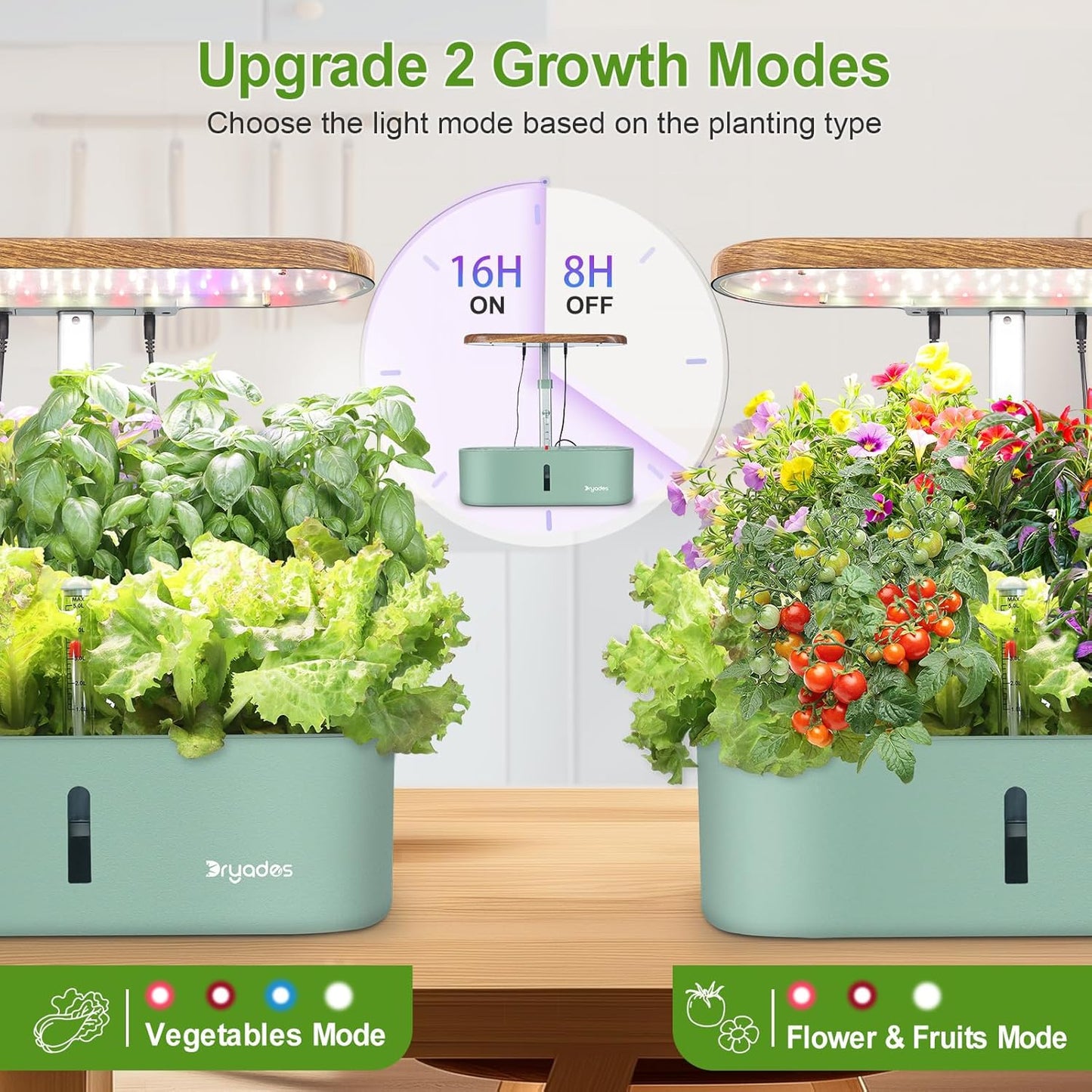 Hydroponics Growing System Indoor Garden: 12 Pods Herb Garden Kit Indoor with LED Grow Light Plant Germination Kit Aeroponic Healthy Fresh Herbs Vegetables Hydroponic Planter for Home Kitchen Office