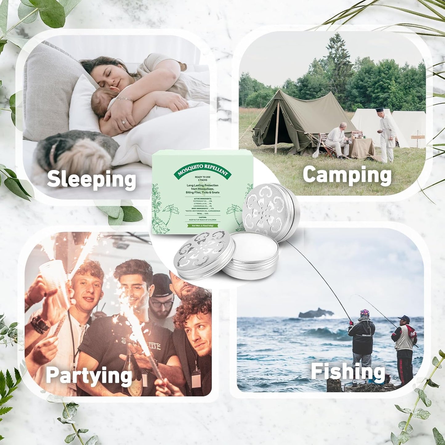 Mosquito Repellent, Peppermint Oil to Repel Mosquito, Ticks, Gnats and Pest, Insect Repellent for Indoor and Outdoor, 2 Packs