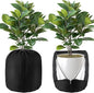 2 Pcs Plant Pot Covers for Winter Potted Plant Freeze Protection Cover Frost Jacket with Zipper Drawstring to Keep Outdoor Plants Flowers Shrubs Trees Warm (17.7" D x 19.7" H - Black)