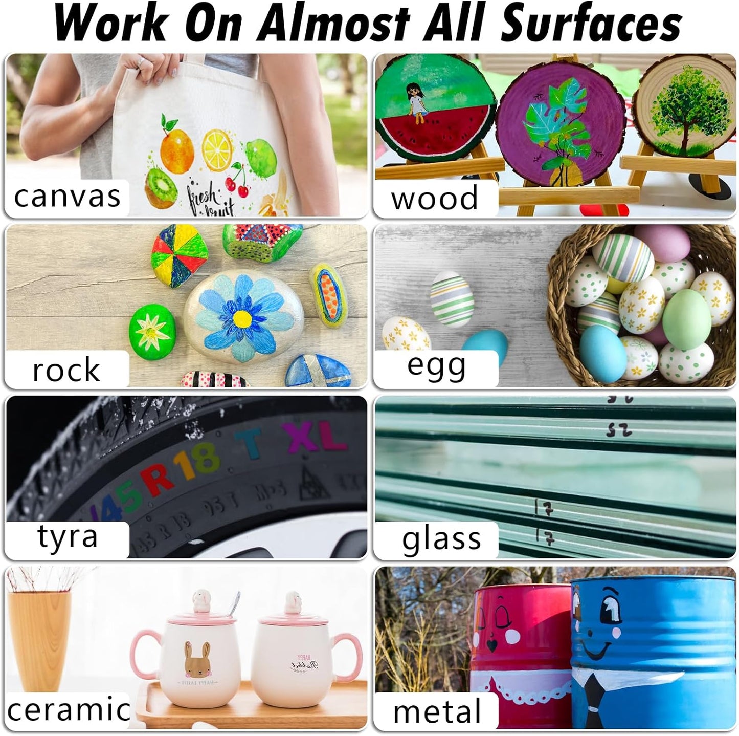 Orange Paint Markers, 36 Pack Oil-Based Waterproof Quick Dry Permanent Paint Pen Set for Rocks Painting, Wood, Fabric, Plastic, Canvas, Glass, Mugs, Metal, Tire, Stone, DIY Craft